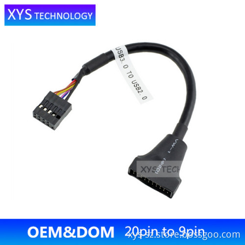 USB3.0 20pin to USB2.0 9pin male pin adapter ,20pin to 9pin/